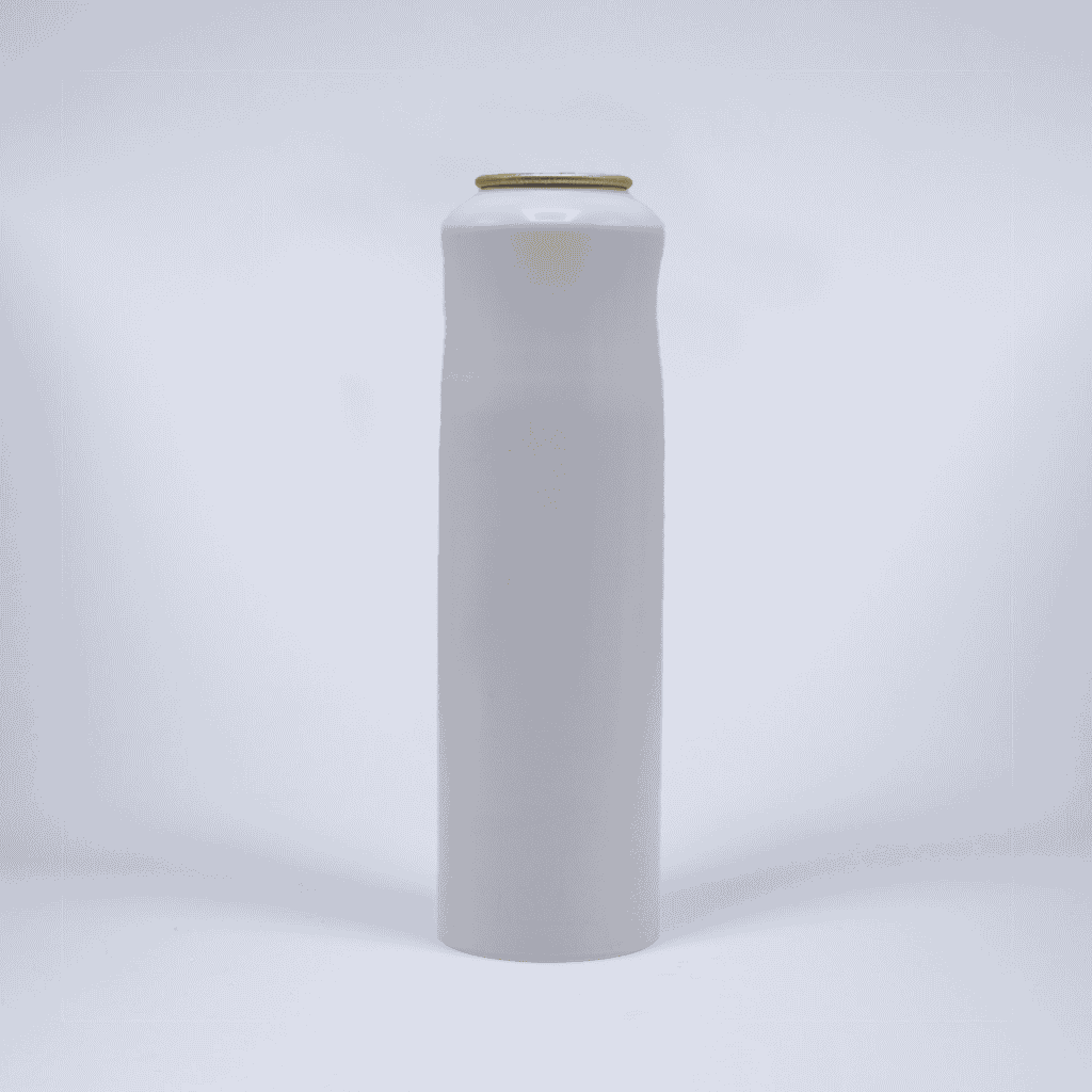 Oval aluminum aerosol can, 45x150mm, White base